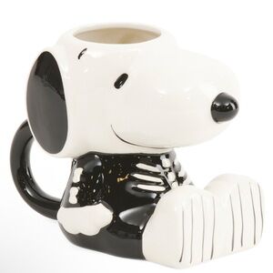 Snoopy Skeleton Ceramic Mug - Black and White